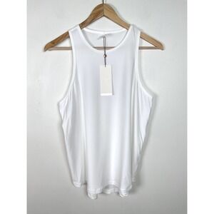 CALIA Lustralux Womens Cutaway Tank Top - White Sleeveless‎ Athletic Stretch MED
